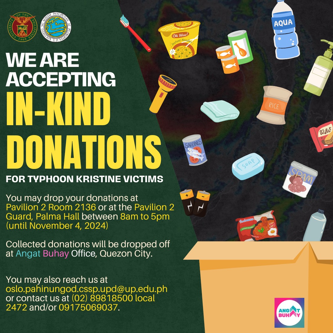 In-Kind Donations for Typhoon Kristine Victims